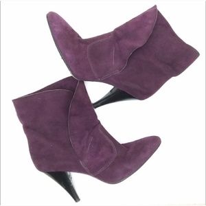 Via Spiga purple leather suede booties size 6.5